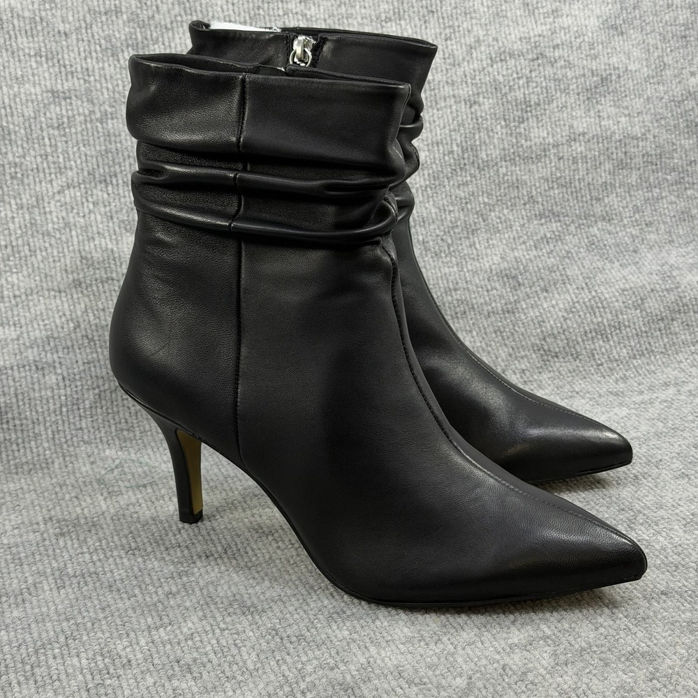 Bella Vita Size-6W~Woman Danielle Leather Black Slouch Ankle Booties